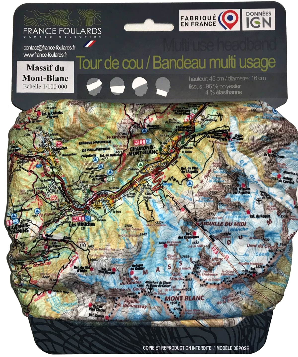 Tour de cou France-Foulards Massif du Mont-Blanc