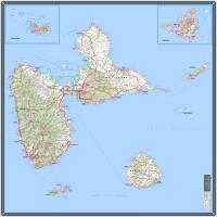 Gaudeloupe, St Martin, St Barthelemy - Echelle 1/100000