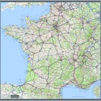 France couleur Cadre gris - Echelle 1/1 000 000